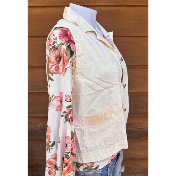 Vintage Joan Walter Lemon Creme Denim Vest Size M - Picture 7 of 9